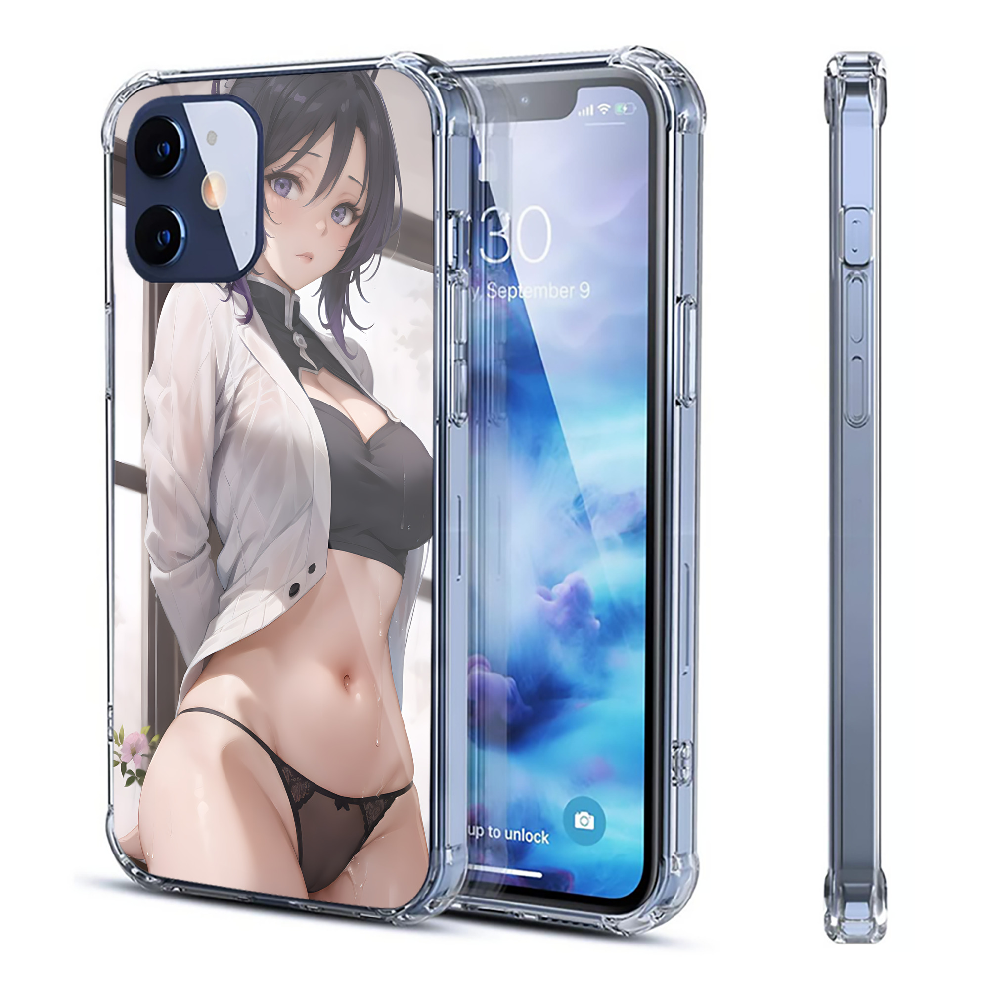 （画像用） 鬼滅の刃（きめつのやいば）蟲柱-胡蝶 しのぶ／こちょう しのぶ Kochou Shinobu 【iPhone 12シリーズ対応】透明スマホケース（クリアソフトケース）